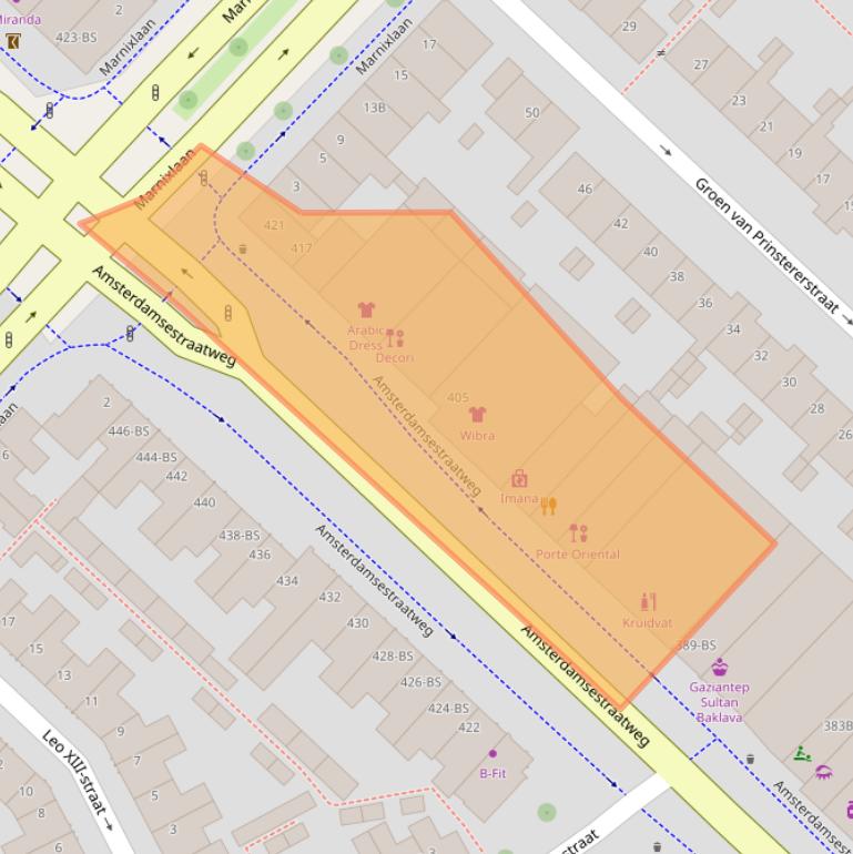 Kaart van postcodegebied 3551CL.