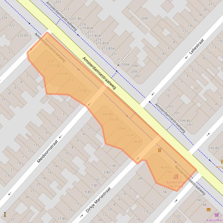 Kaart van postcodegebied 3551CN.