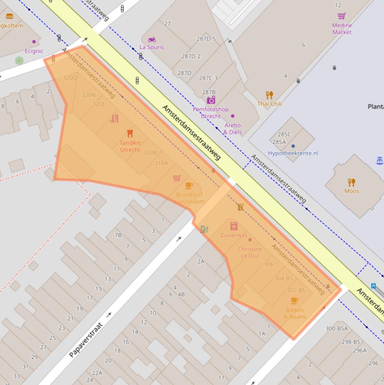 Kaart van postcodegebied 3551CT.