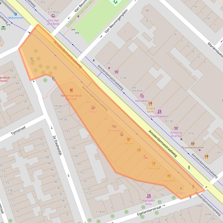 Kaart van postcodegebied 3551CV.
