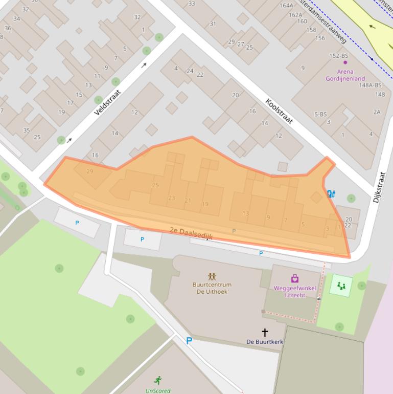 Kaart van postcodegebied 3551EA.