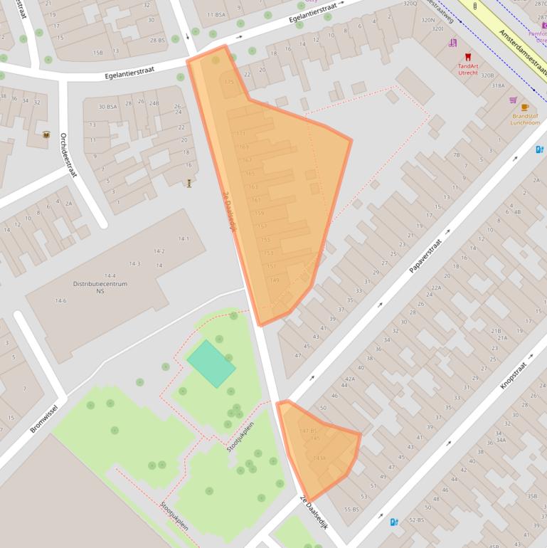 Kaart van postcodegebied 3551EG.