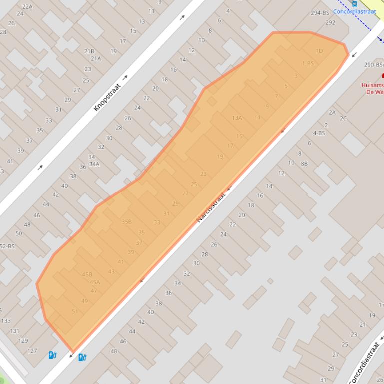 Kaart van postcodegebied 3551EP.