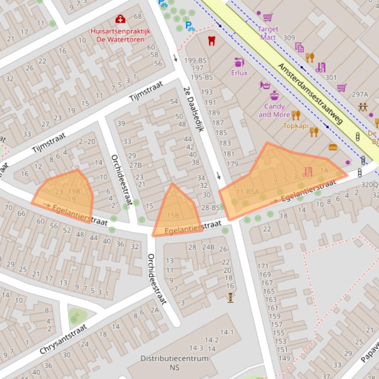 Kaart van postcodegebied 3551GA.