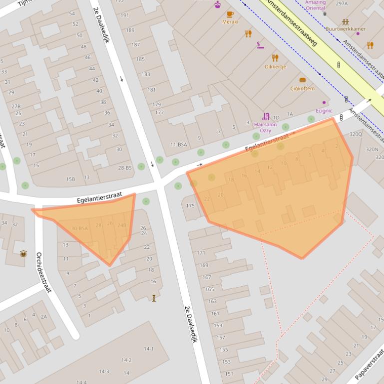 Kaart van postcodegebied 3551GC.
