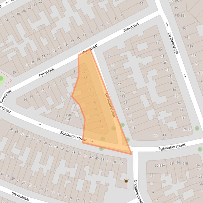Kaart van postcodegebied 3551GJ.