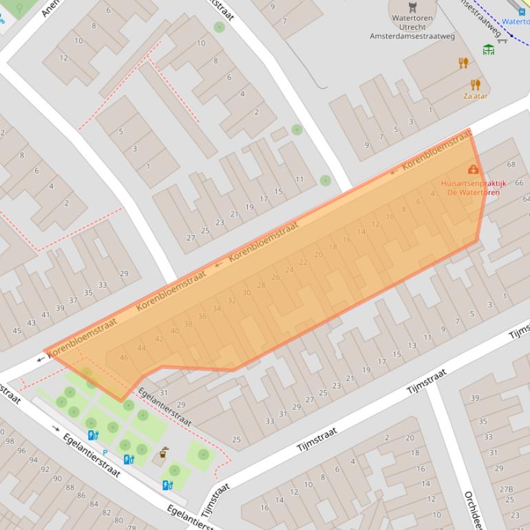 Kaart van postcodegebied 3551GN.