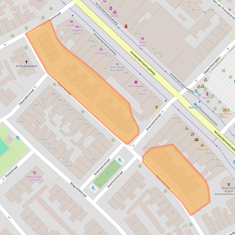 Kaart van postcodegebied 3551GV.