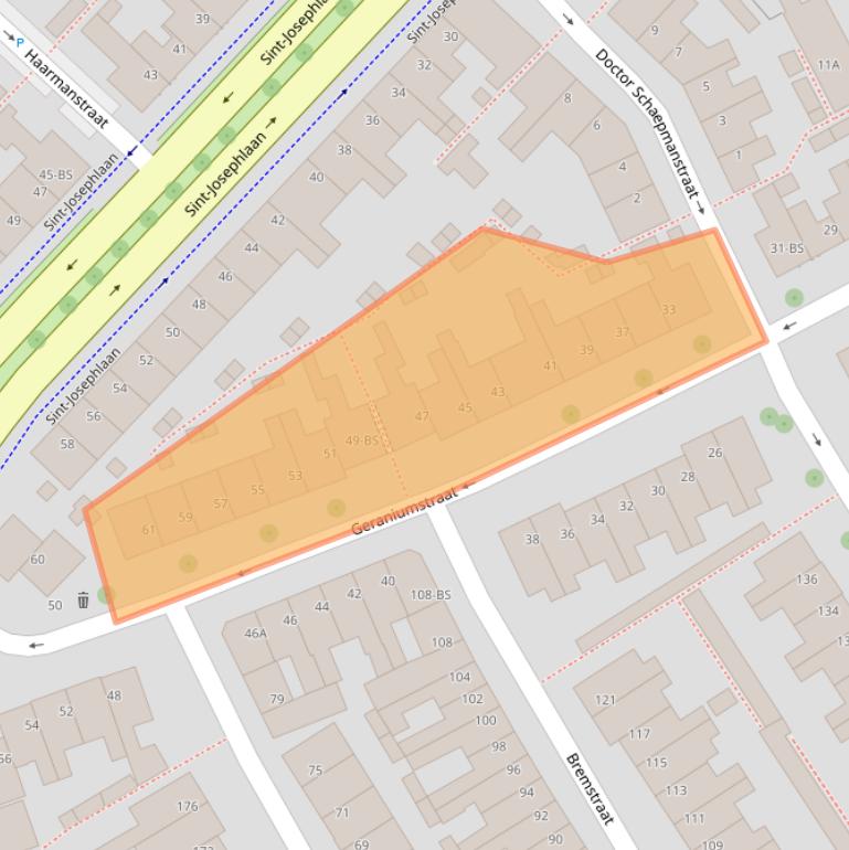 Kaart van postcodegebied 3551HB.