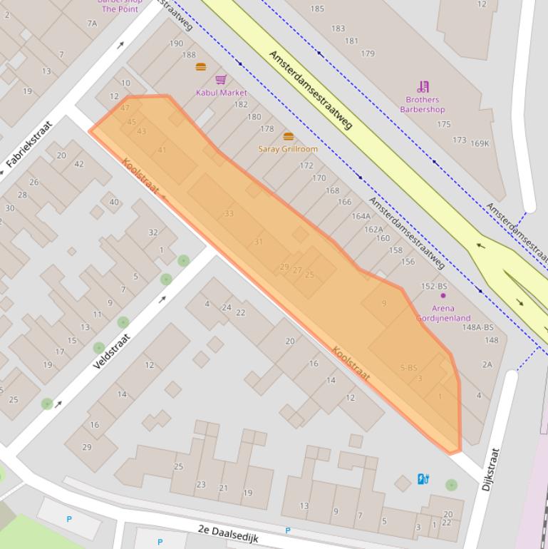 Kaart van postcodegebied 3551SC.