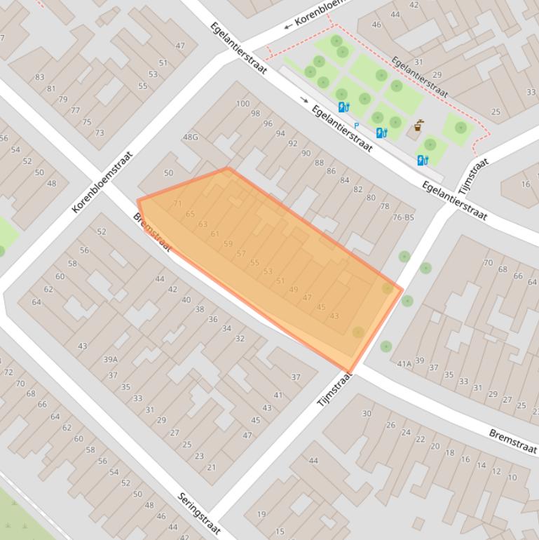 Kaart van postcodegebied 3551TB.