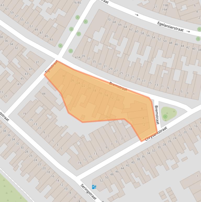 Kaart van postcodegebied 3551TD.