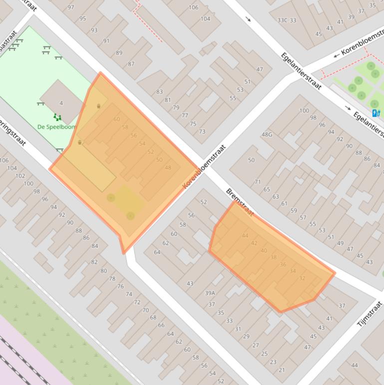 Kaart van postcodegebied 3551TE.