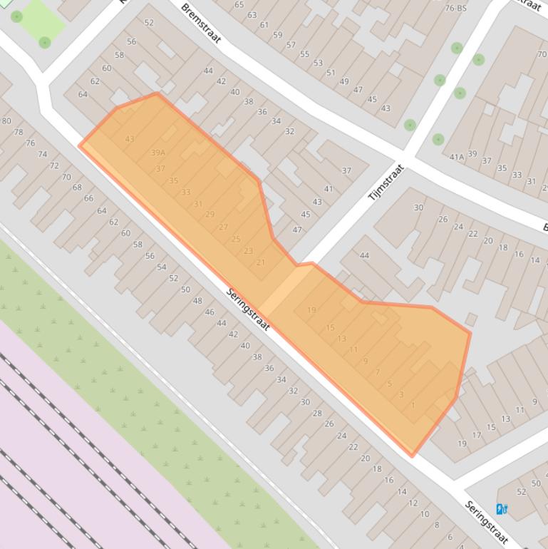 Kaart van postcodegebied 3551TJ.