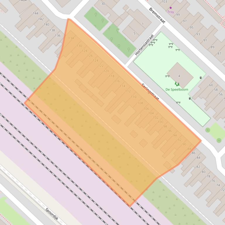 Kaart van postcodegebied 3551TN.