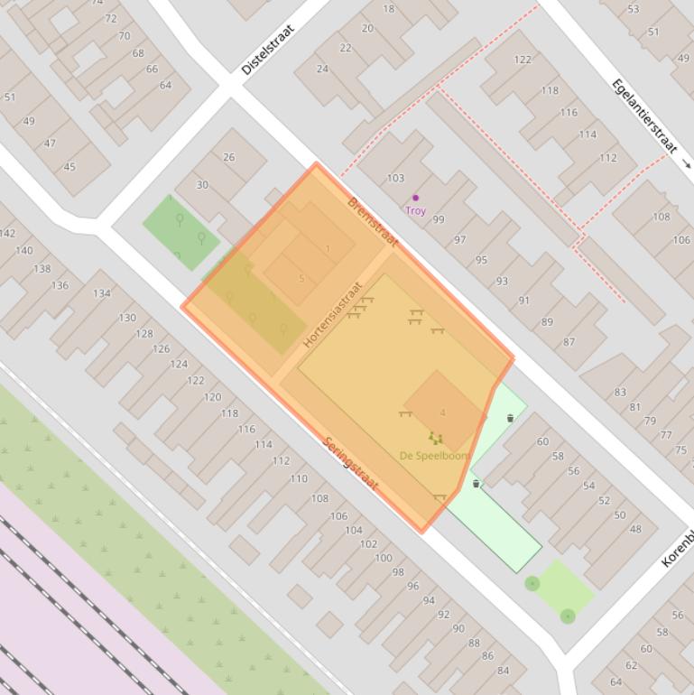 Kaart van postcodegebied 3551TR.