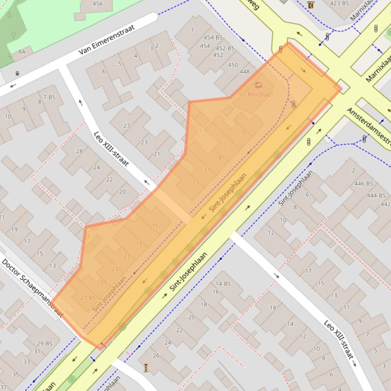 Kaart van postcodegebied 3551VA.
