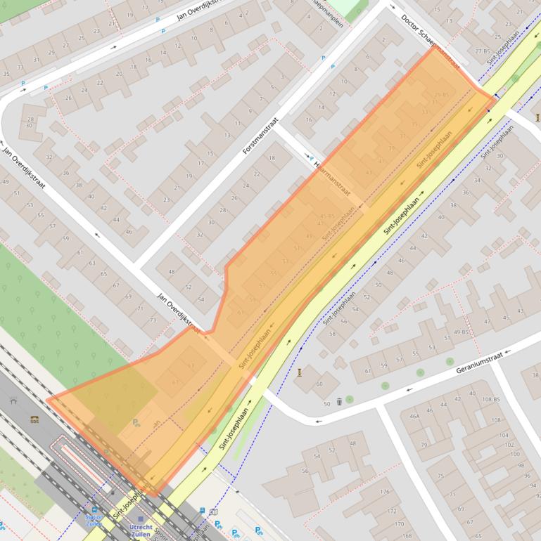 Kaart van postcodegebied 3551VB.
