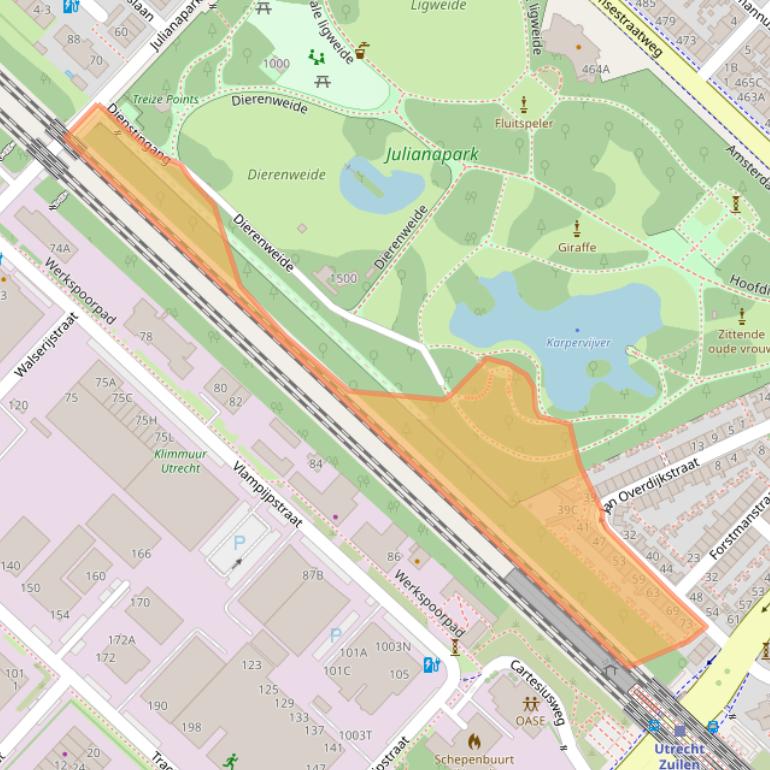 Kaart van postcodegebied 3551VG.