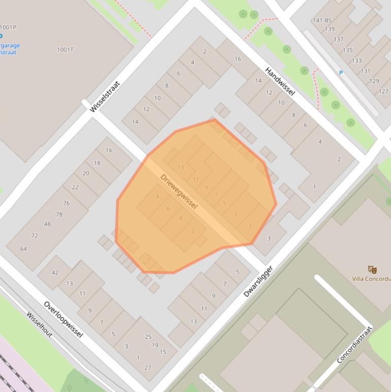 Kaart van postcodegebied 3551WJ.