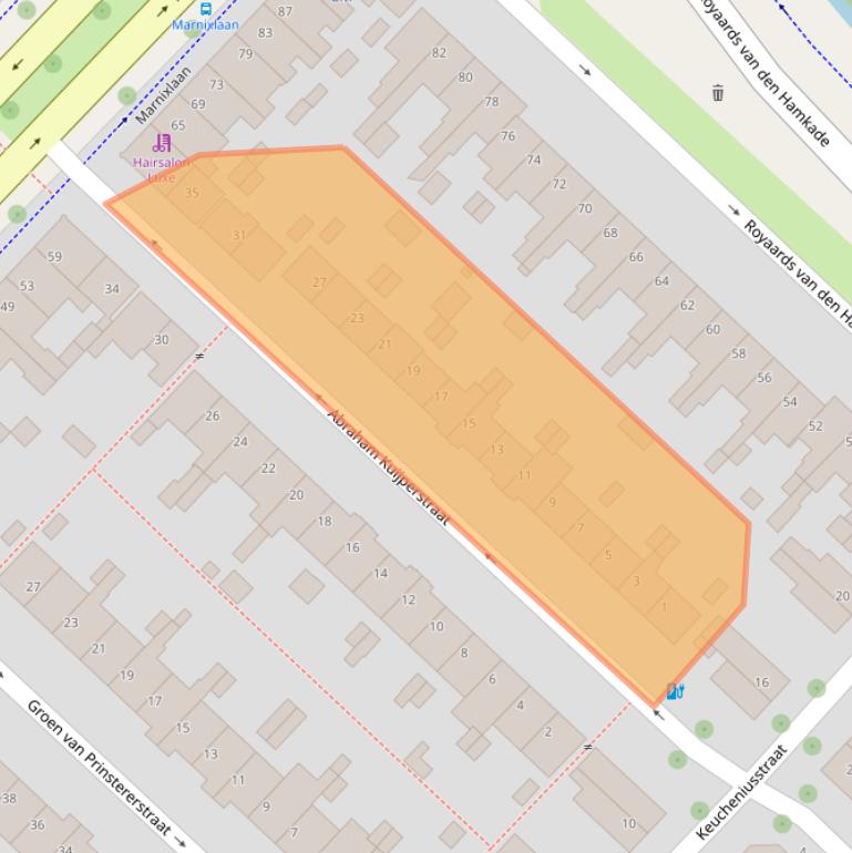 Kaart van postcodegebied 3551XA.