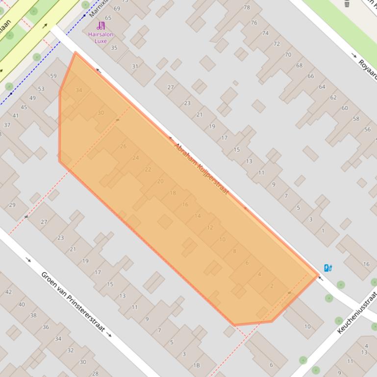 Kaart van postcodegebied 3551XB.
