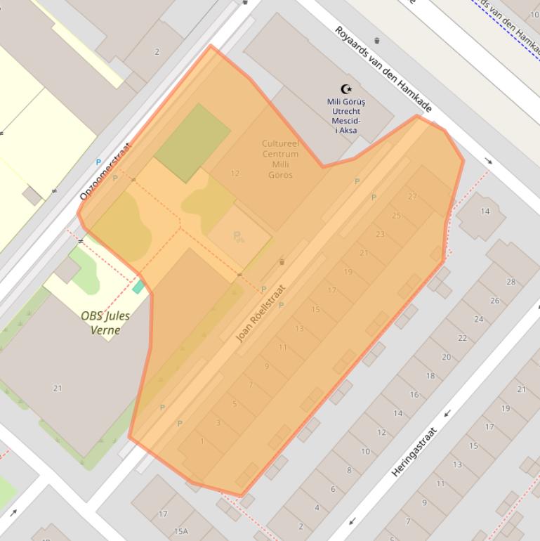 Kaart van postcodegebied 3551XJ.