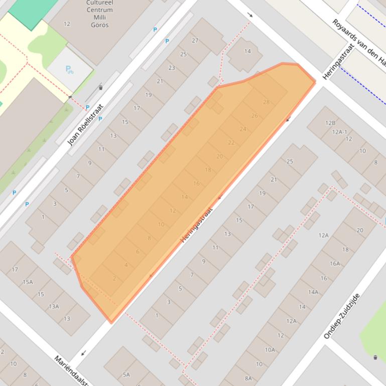 Kaart van postcodegebied 3551XL.