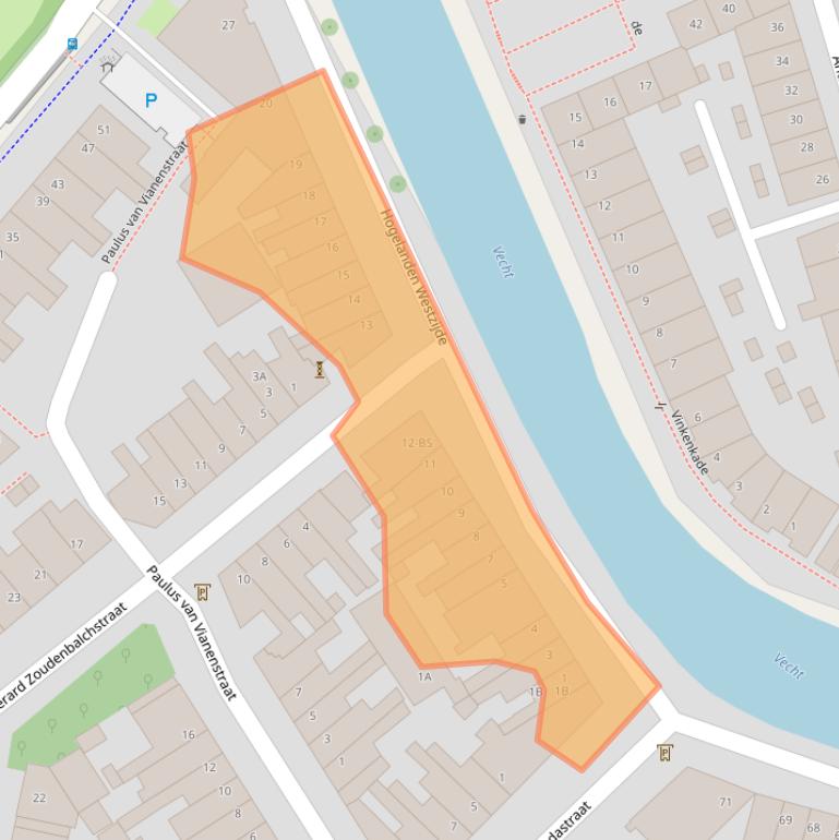 Kaart van postcodegebied 3552AB.