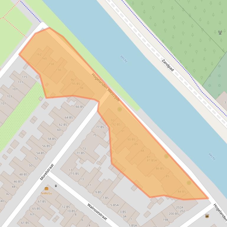 Kaart van postcodegebied 3552AD.