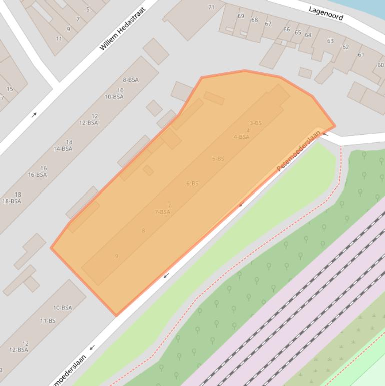 Kaart van postcodegebied 3552AG.