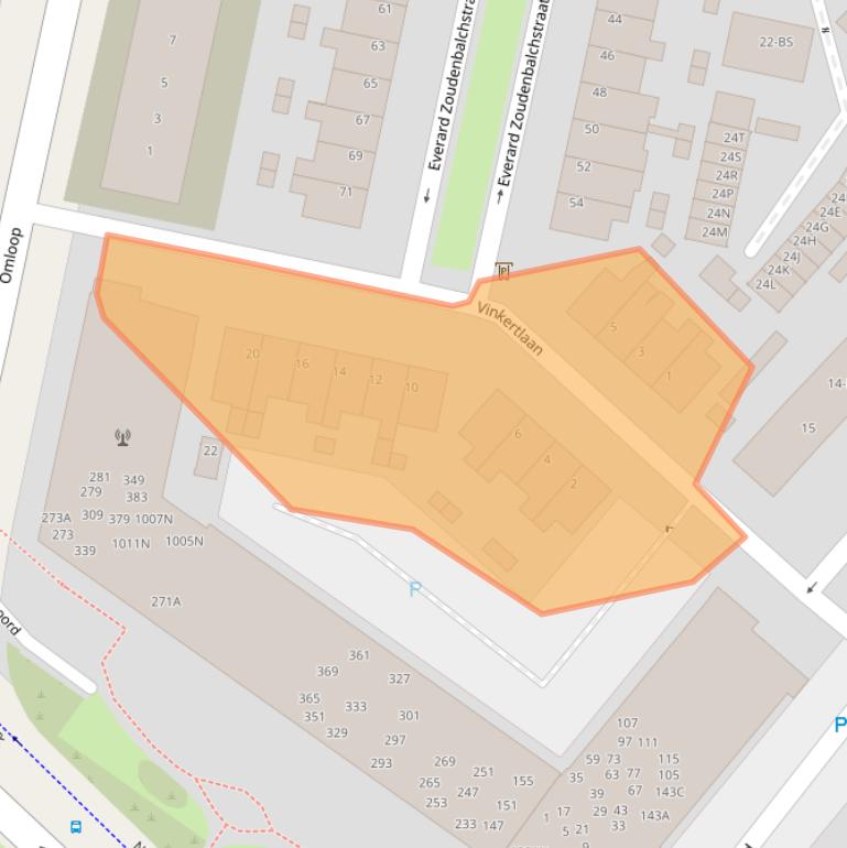 Kaart van postcodegebied 3552AJ.