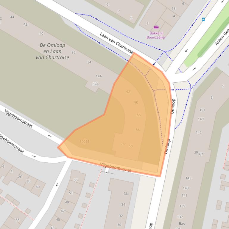 Kaart van postcodegebied 3552AZ.