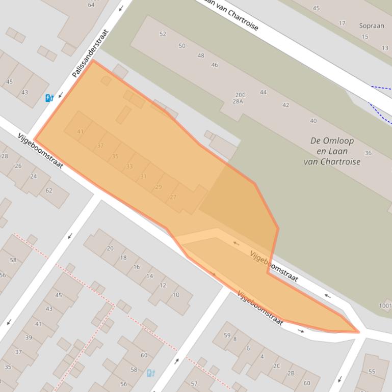 Kaart van postcodegebied 3552BC.