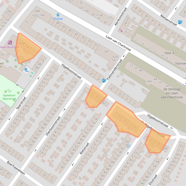 Kaart van postcodegebied 3552BE.