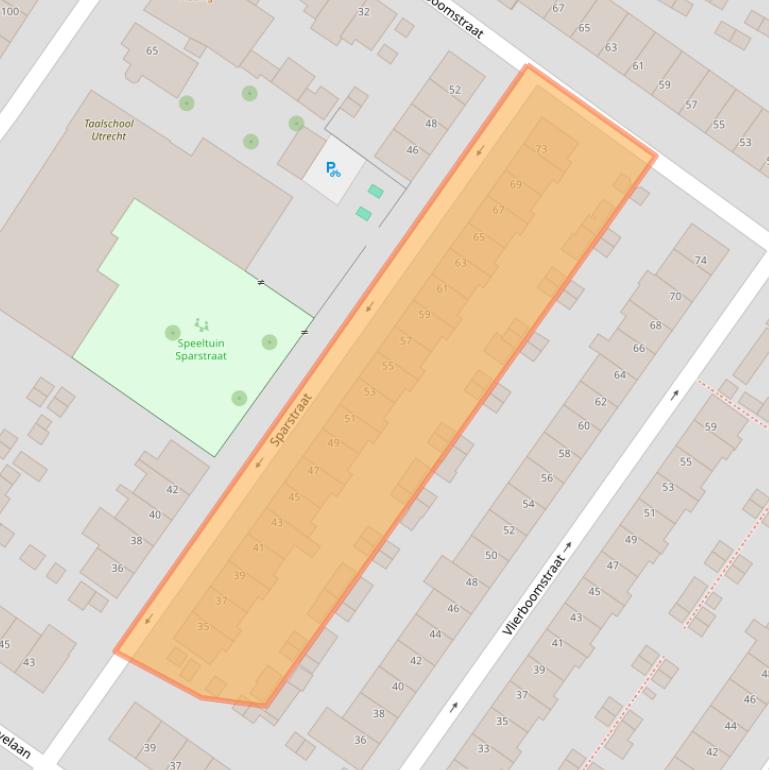 Kaart van postcodegebied 3552BV.