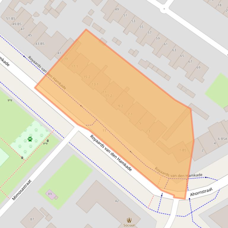 Kaart van postcodegebied 3552CJ.