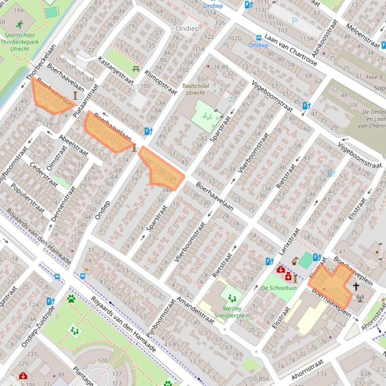 Kaart van postcodegebied 3552CZ.