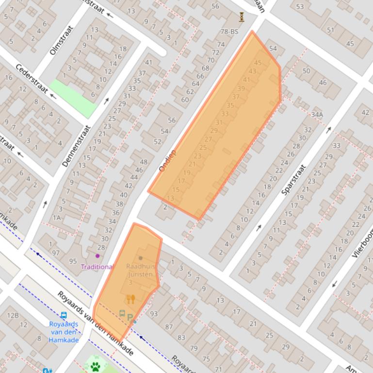 Kaart van postcodegebied 3552EA.