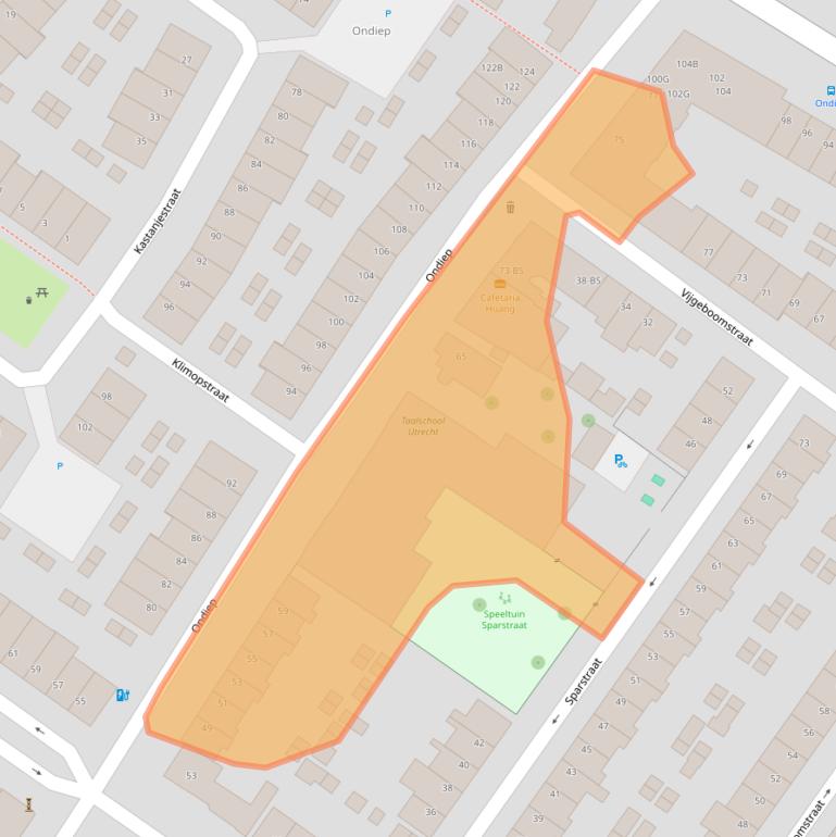 Kaart van postcodegebied 3552EB.