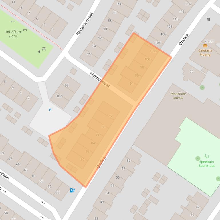 Kaart van postcodegebied 3552EJ.