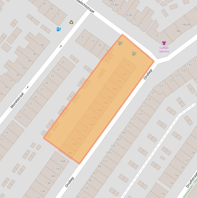 Kaart van postcodegebied 3552EM.