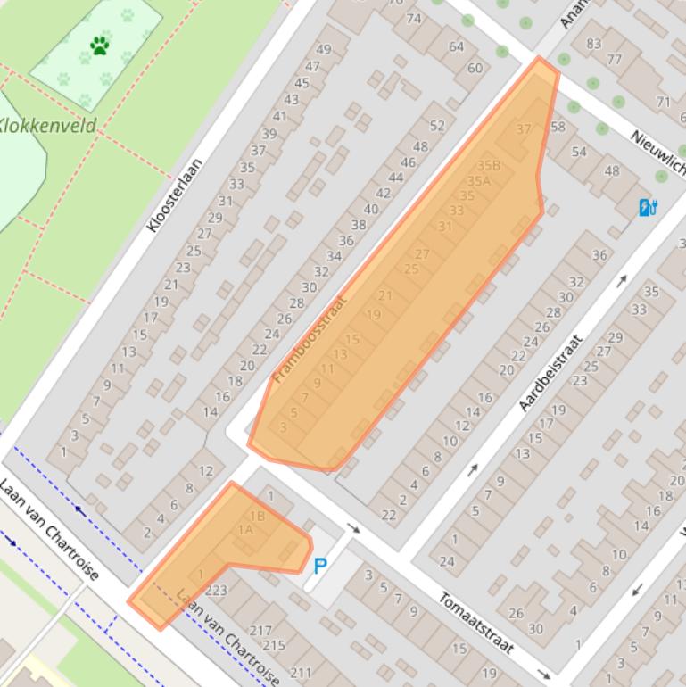 Kaart van postcodegebied 3552GA.