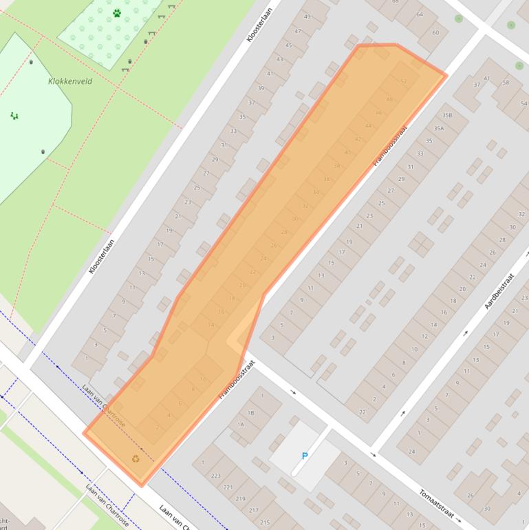 Kaart van postcodegebied 3552GB.