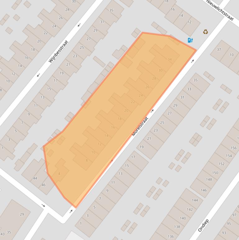 Kaart van postcodegebied 3552GN.