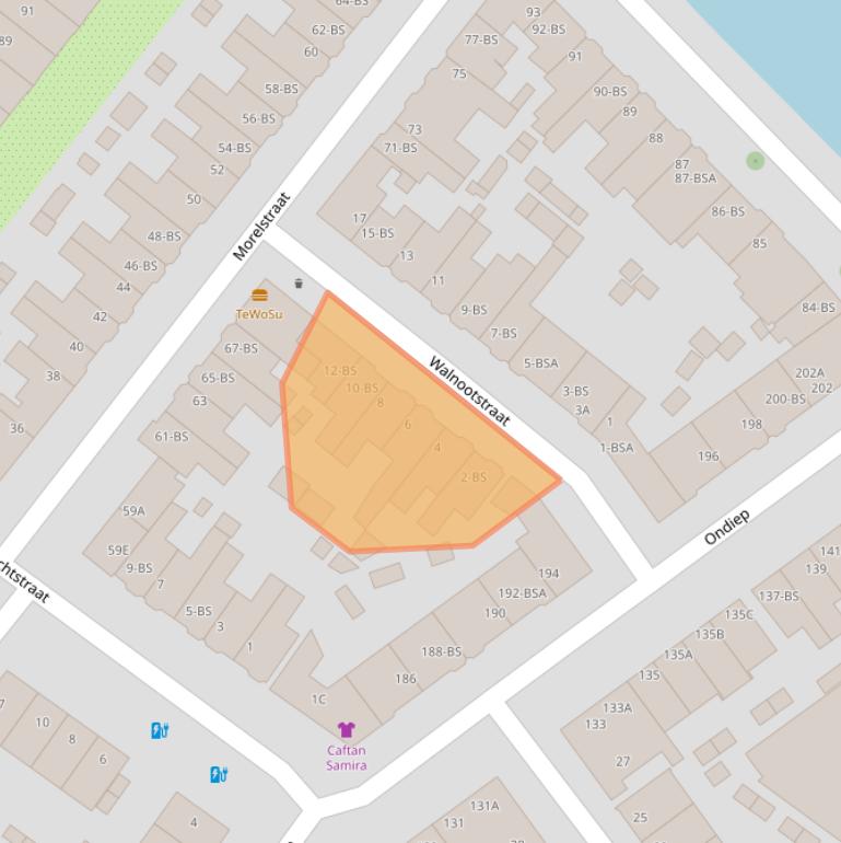 Kaart van postcodegebied 3552GT.