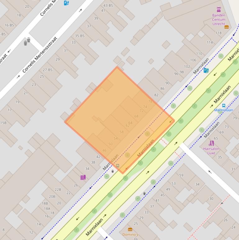 Kaart van postcodegebied 3552HE.