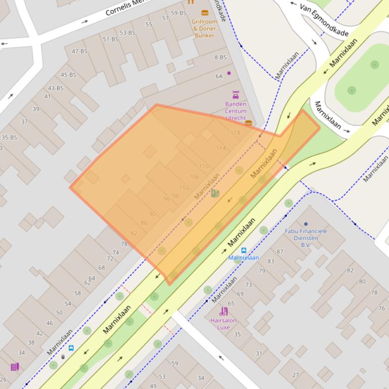 Kaart van postcodegebied 3552HG.