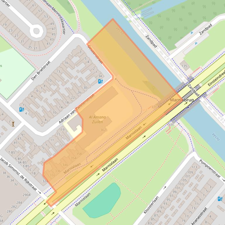Kaart van postcodegebied 3552HM.