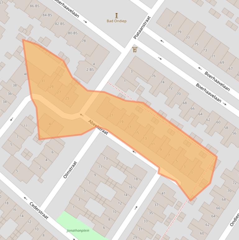 Kaart van postcodegebied 3552RC.